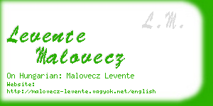 levente malovecz business card